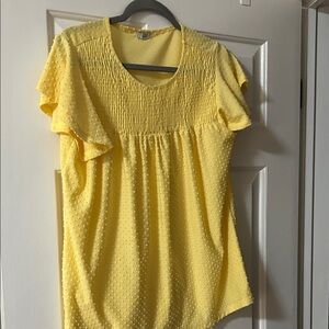 Yellow Textured Women's Top
